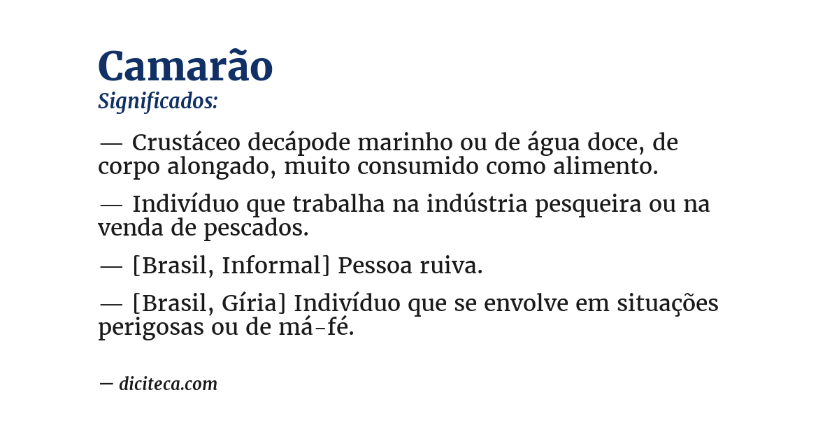 Significado de camarão