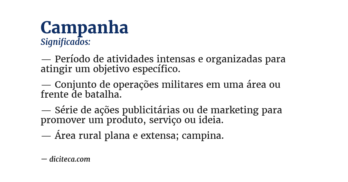 Significado de campanha