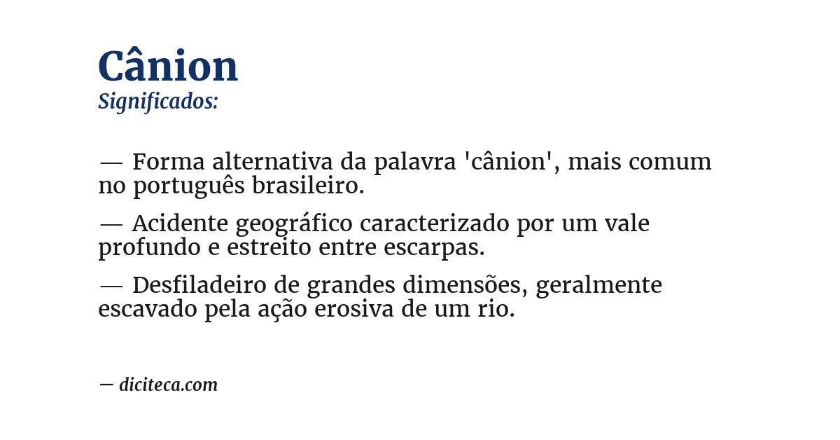 Significado de cânion