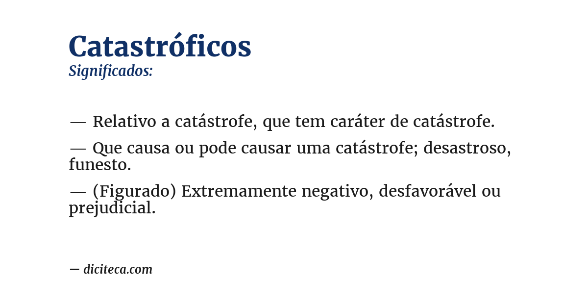 Significado de catastróficos