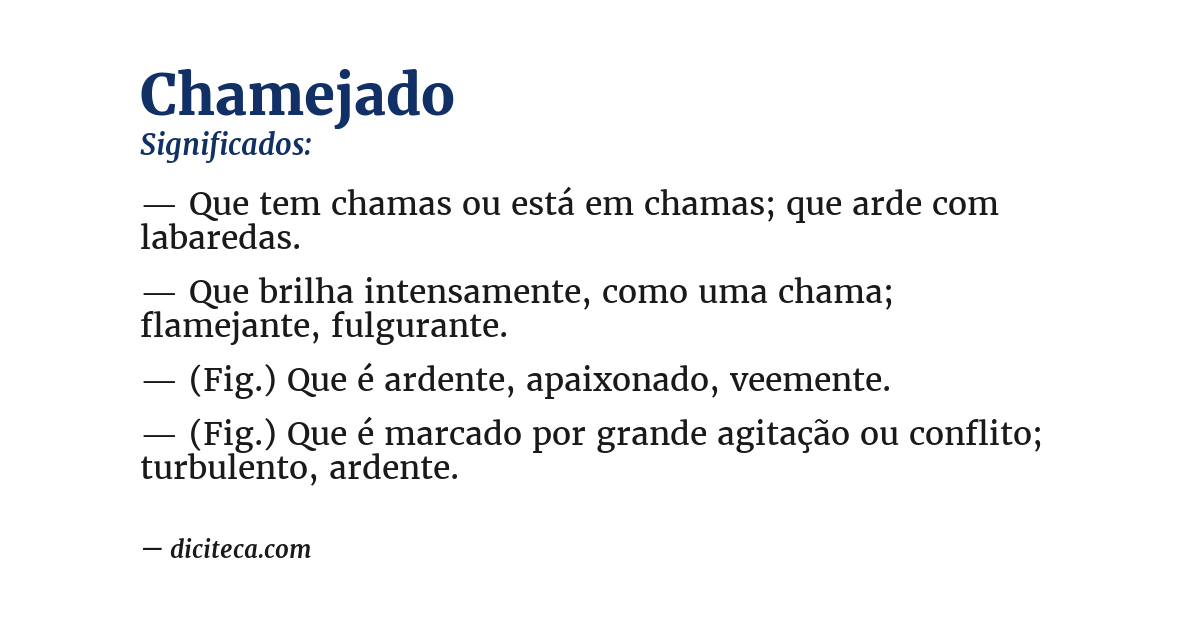 Significado de chamejado