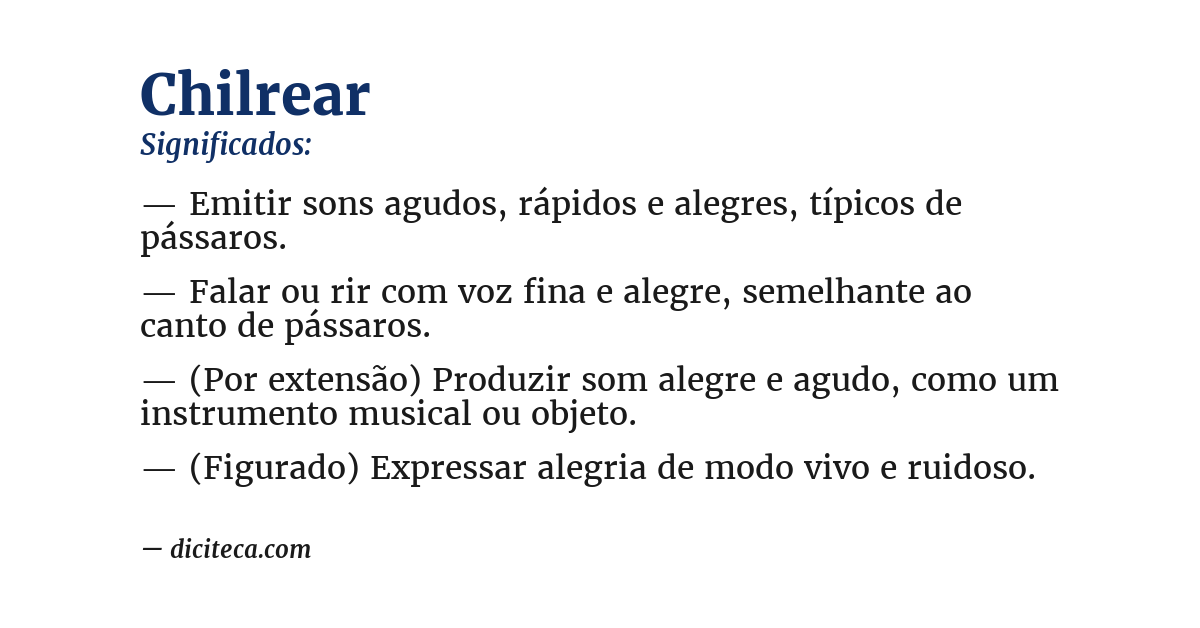 Significado de chilrear