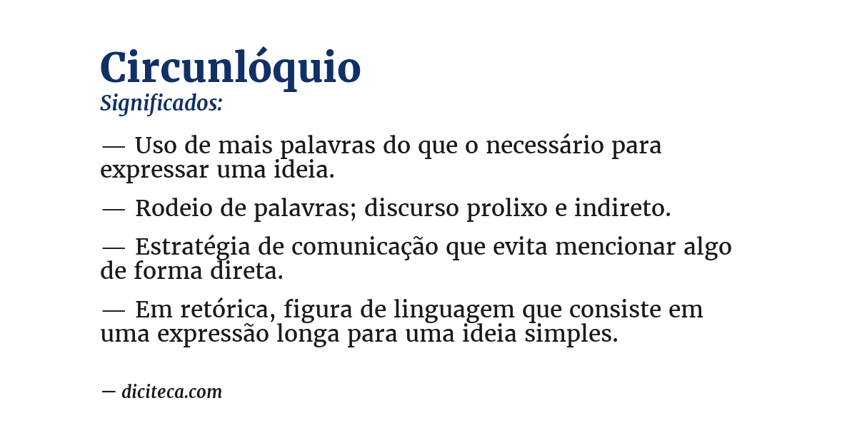 Significado de circunlóquio