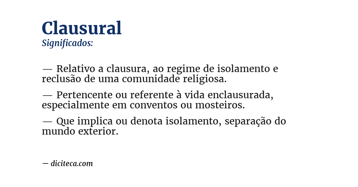 Significado de clausural