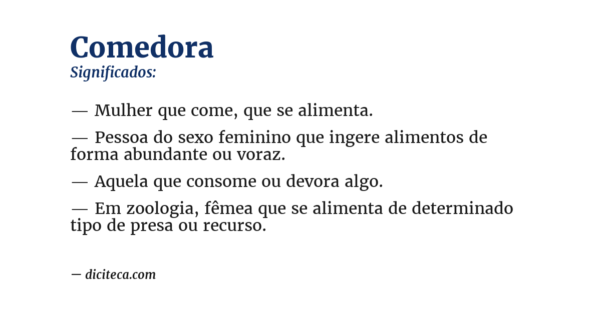 Significado de comedora