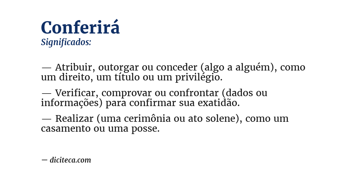 Significado de conferirá