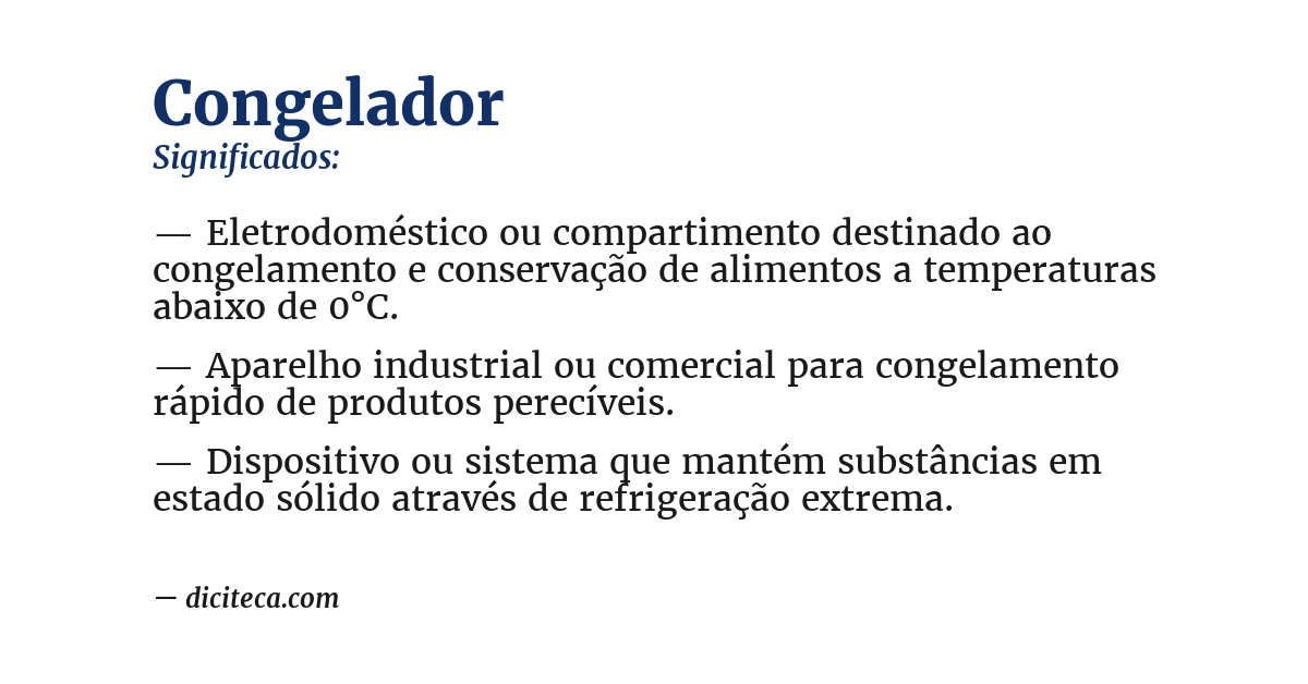 Significado de congelador