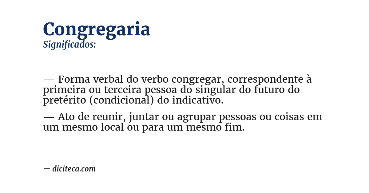 Significado de congregaria