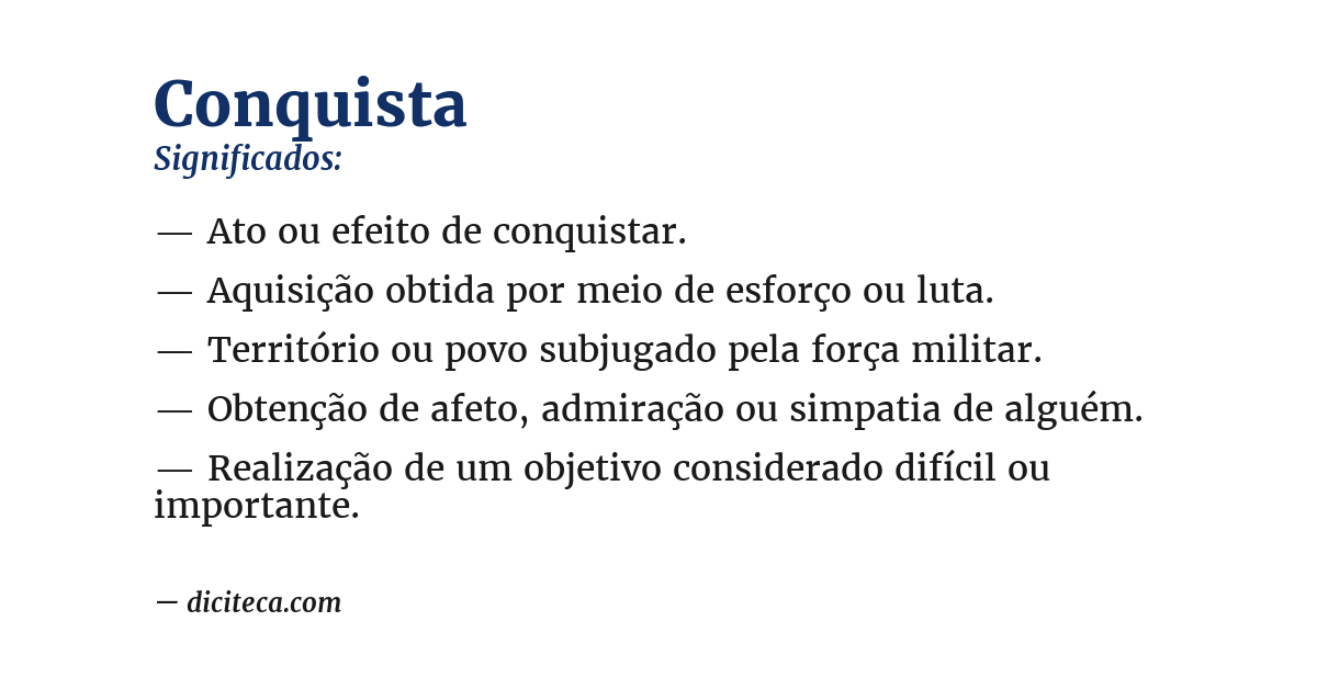 Significado de conquista