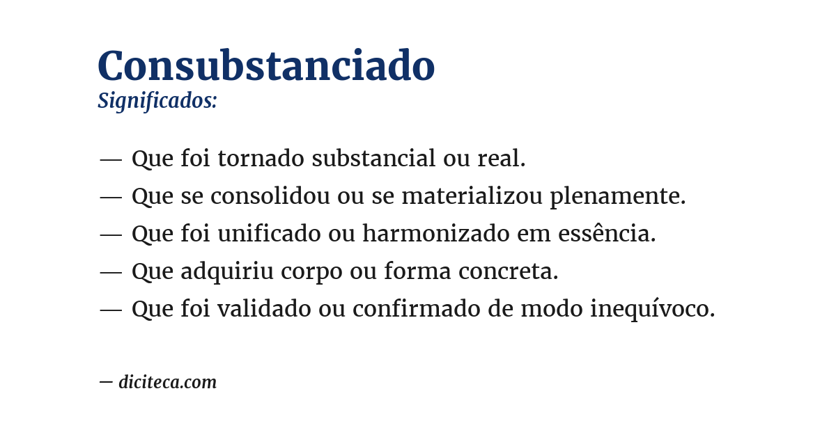 Significado de consubstanciado
