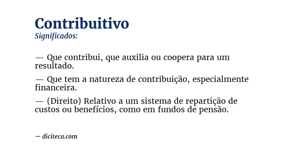 Significado de contribuitivo