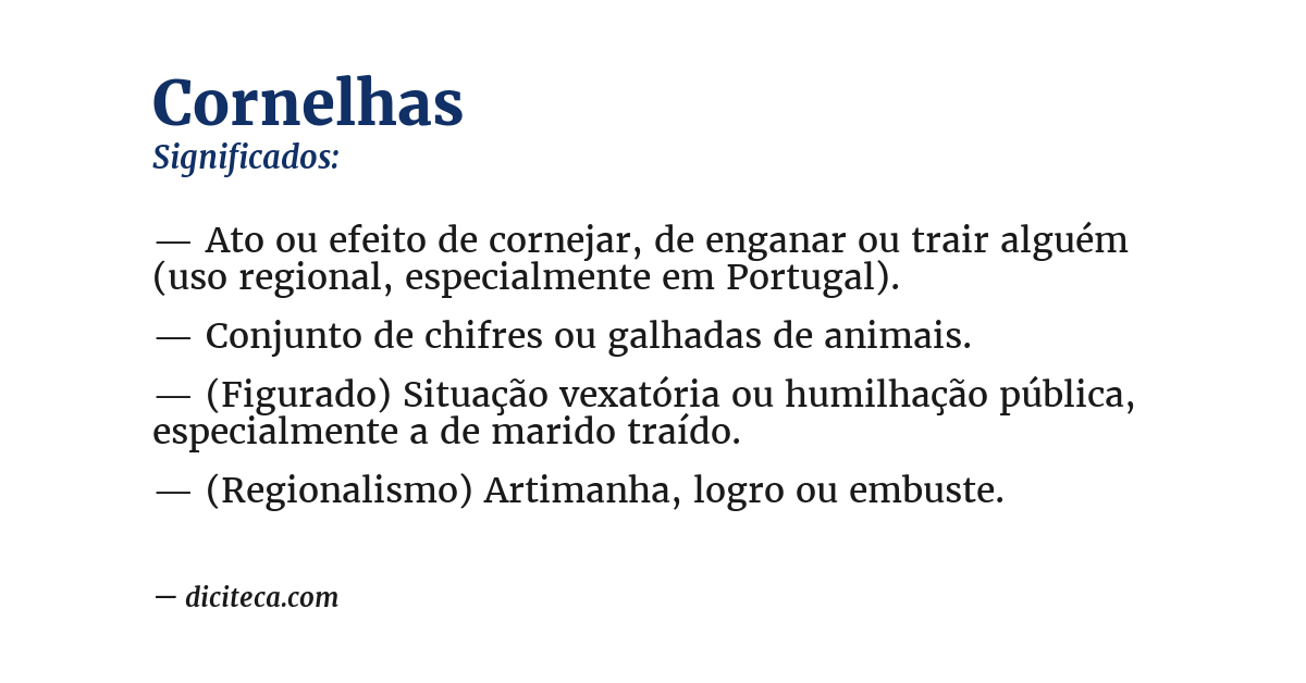Significado de cornelhas