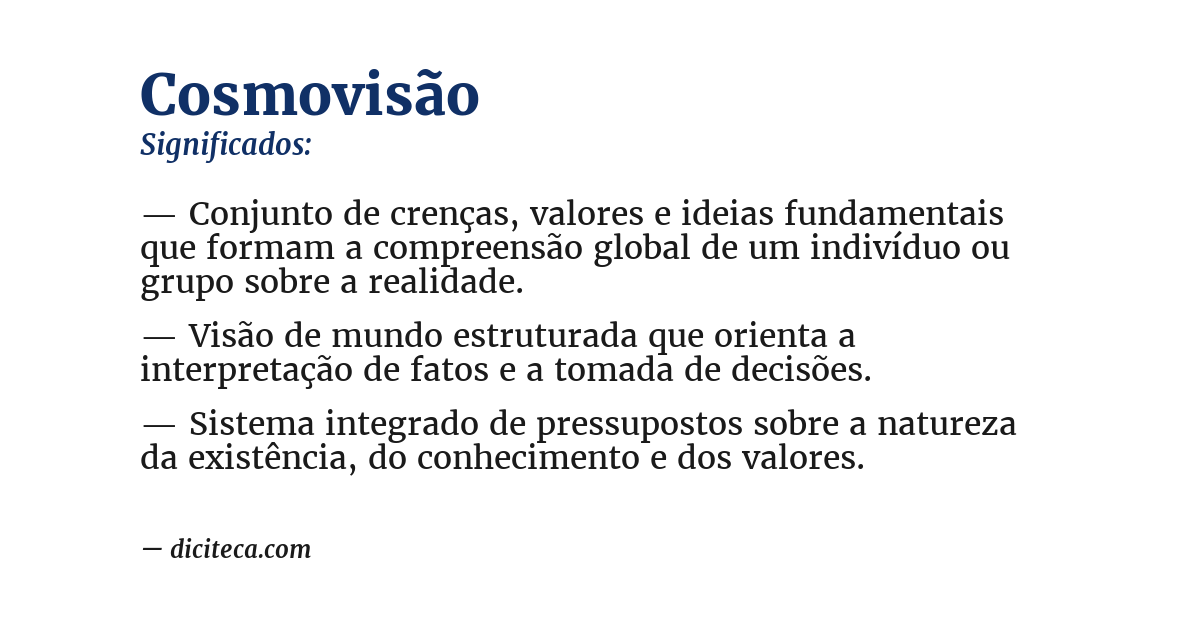 Significado de cosmovisão