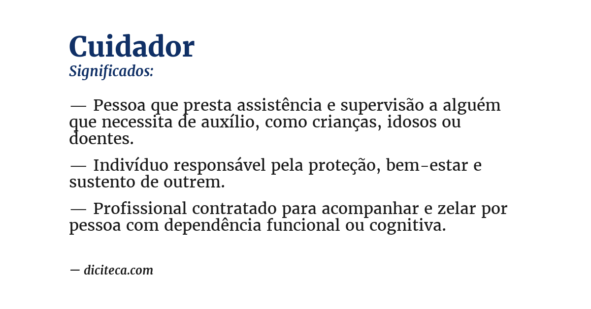 Significado de cuidador