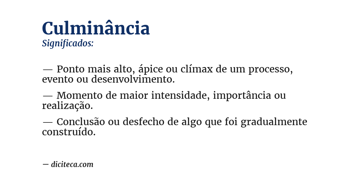 Significado de culminância