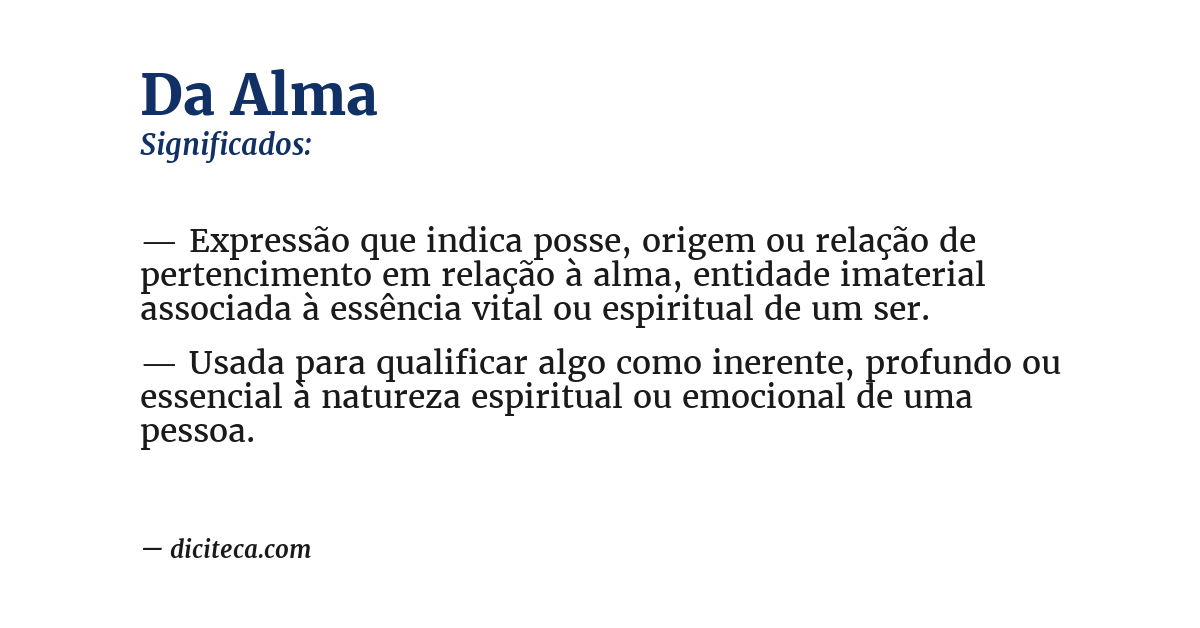 Significado de da alma