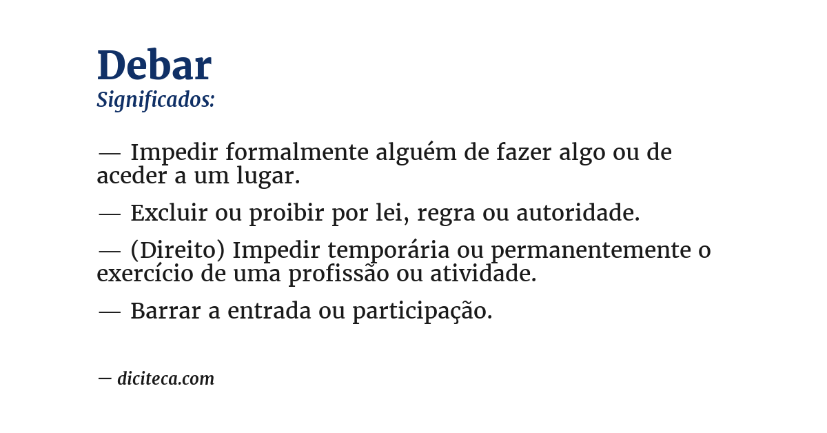 Significado de debar