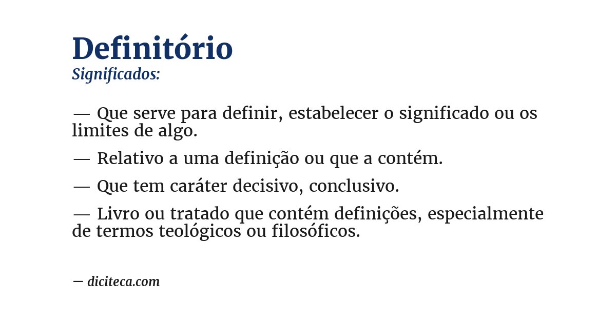 Significado de definitório