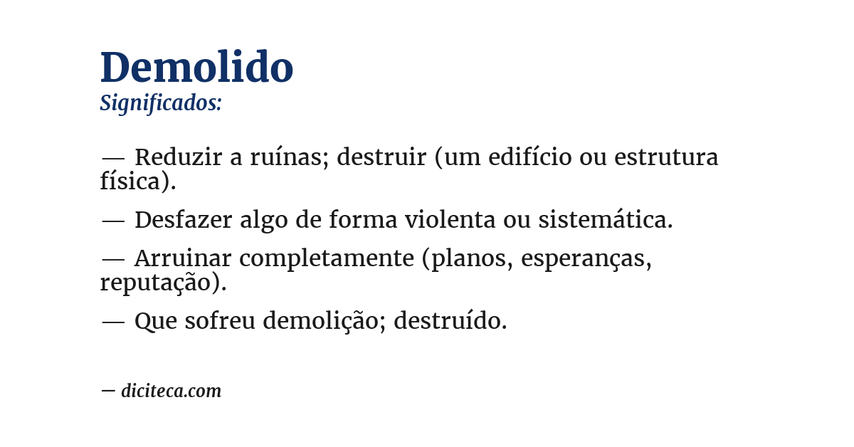 Significado de demolido