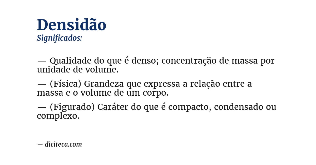 Significado de densidão