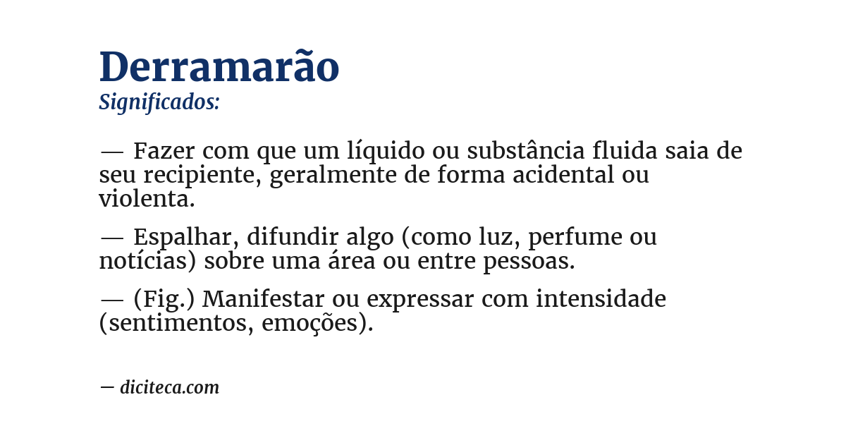 Significado de derramarão