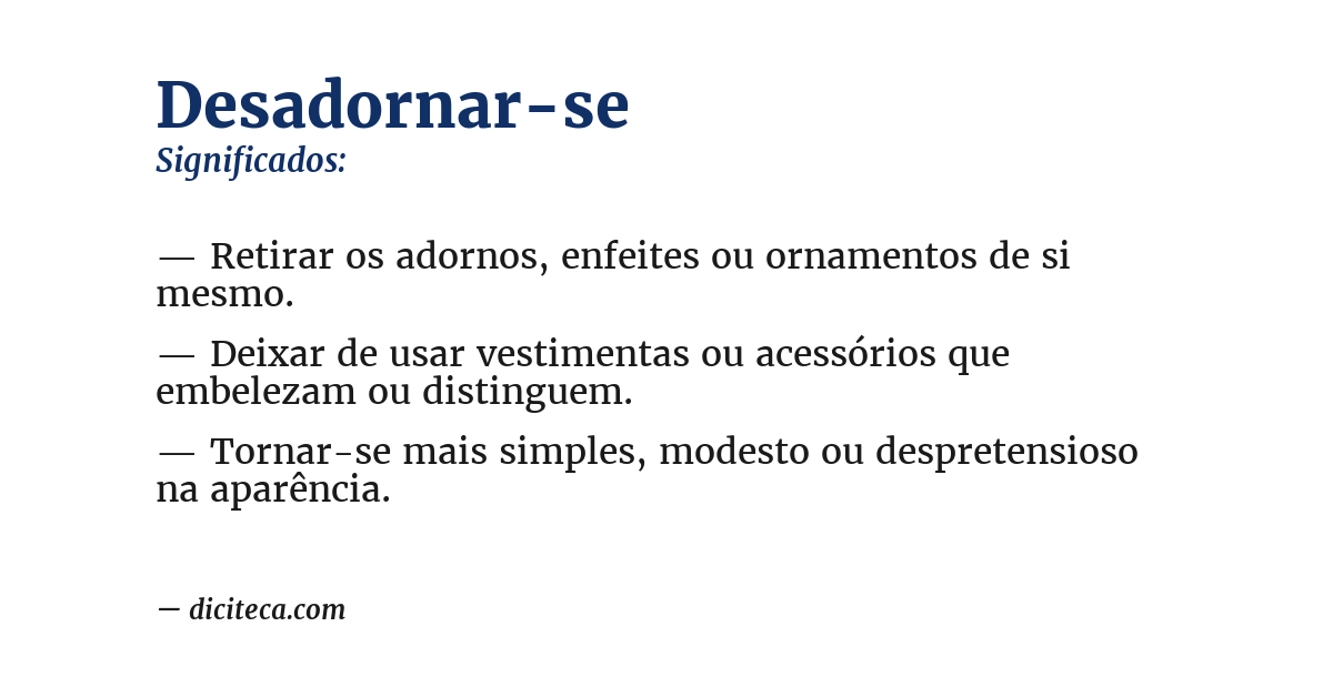 Significado de desadornar-se