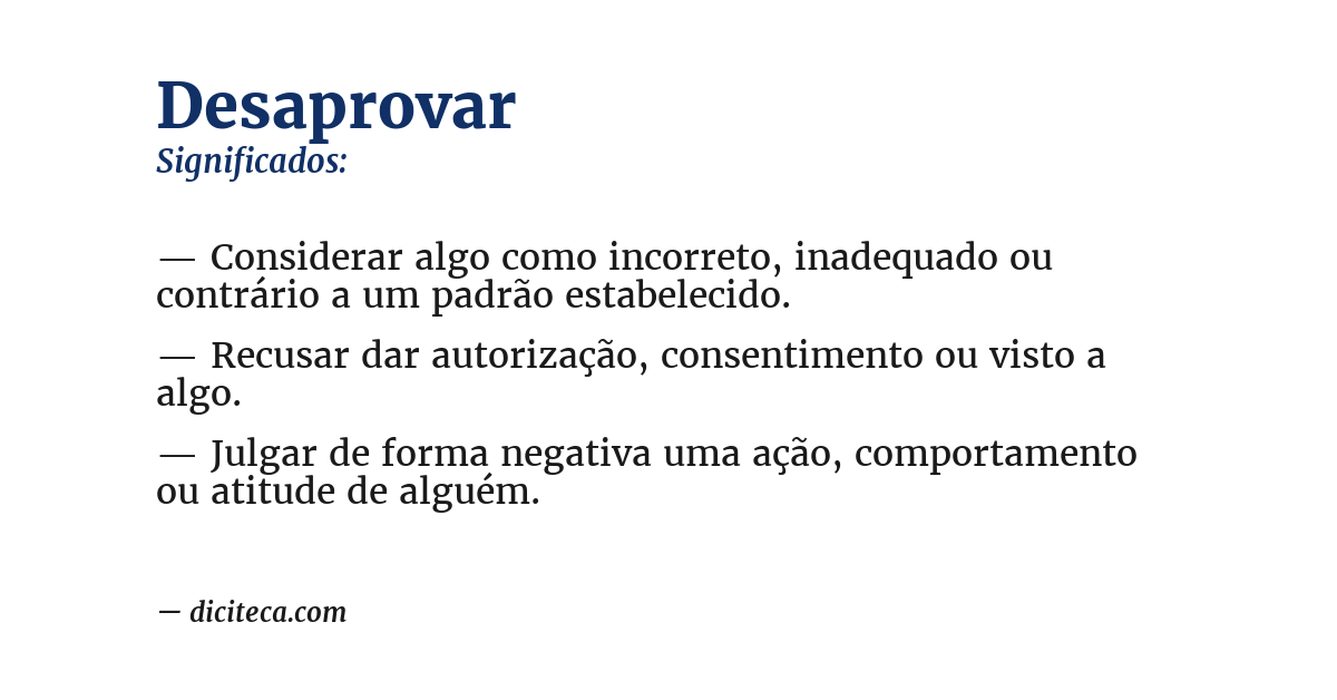 Significado de desaprovar