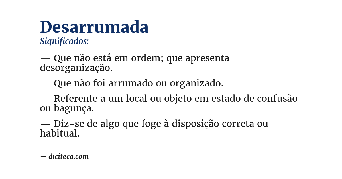 Significado de desarrumada