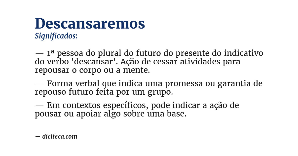 Significado de descansaremos