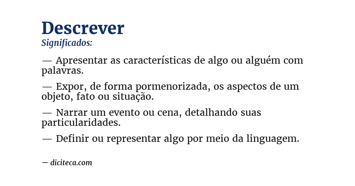 Significado de descrever