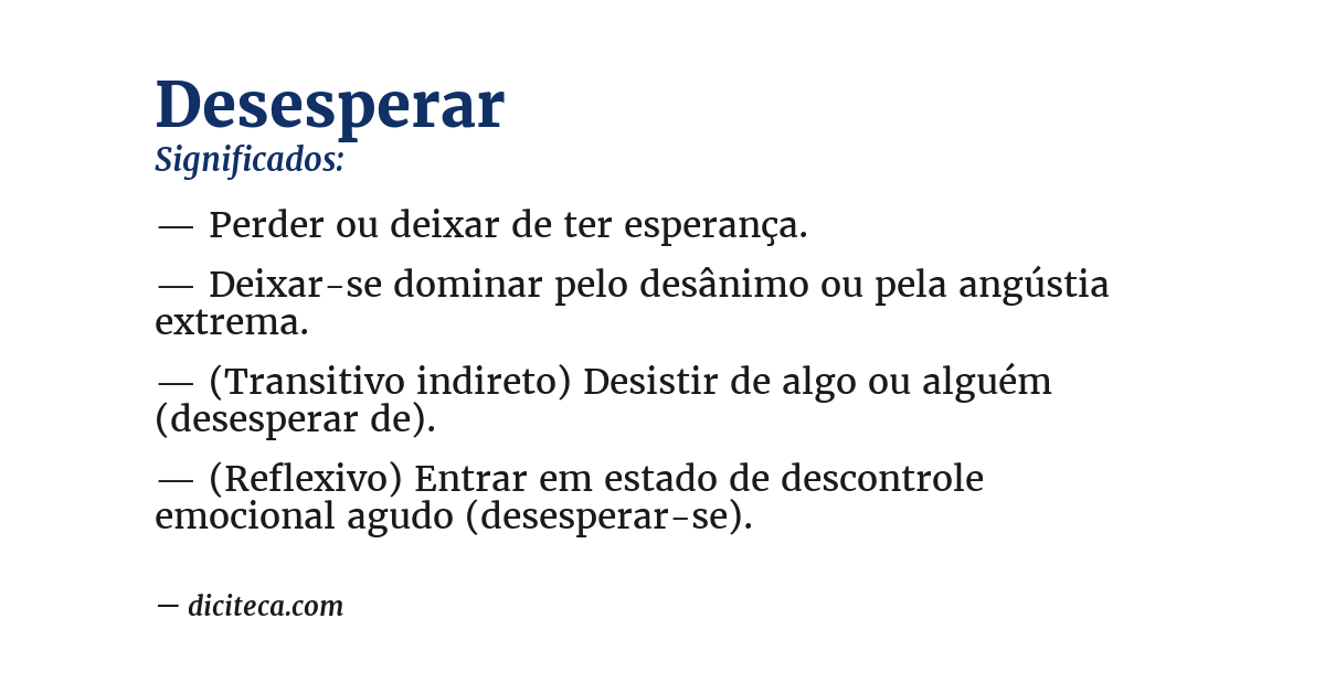 Significado de desesperar