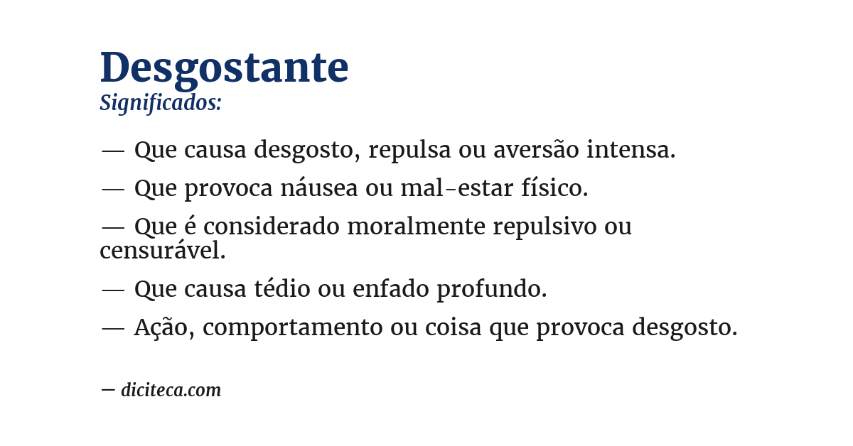 Significado de desgostante