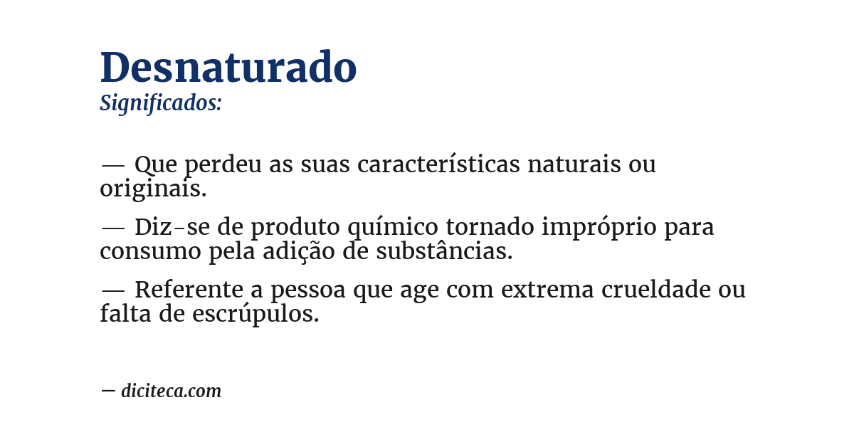 Significado de desnaturado