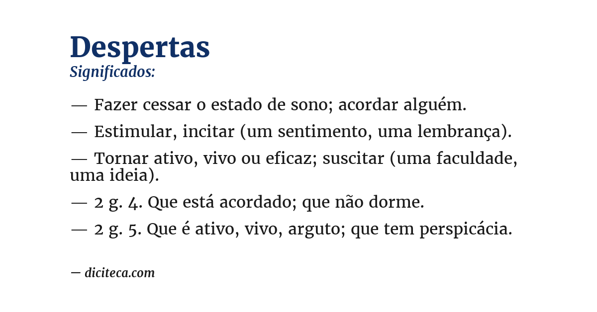 Significado de despertas
