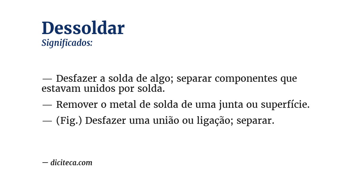 Significado de dessoldar