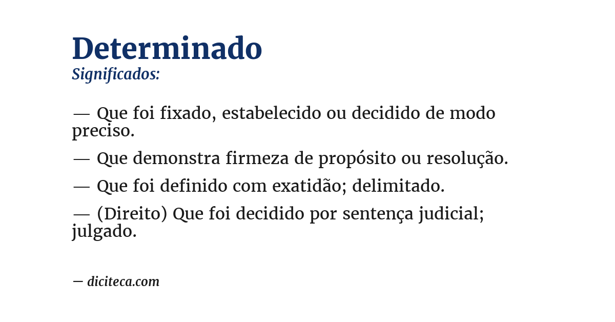 Significado de determinado
