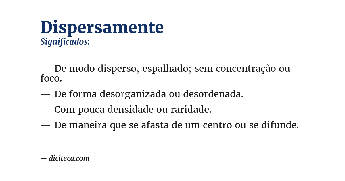 Significado de dispersamente