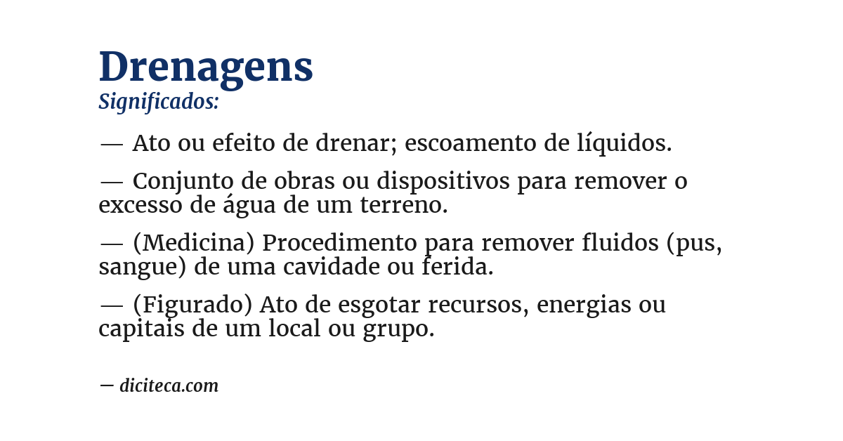 Significado de drenagens