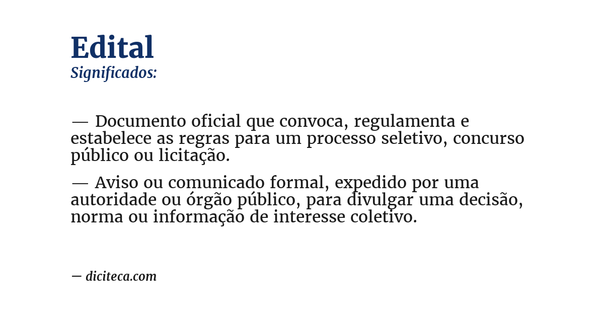 Significado de edital