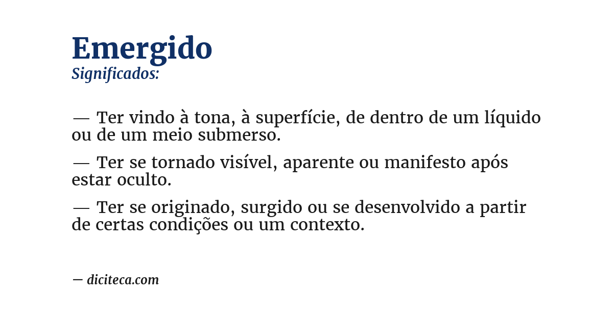 Significado de emergido