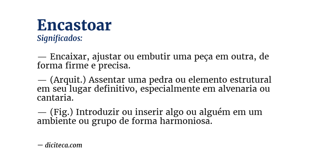 Significado de encastoar