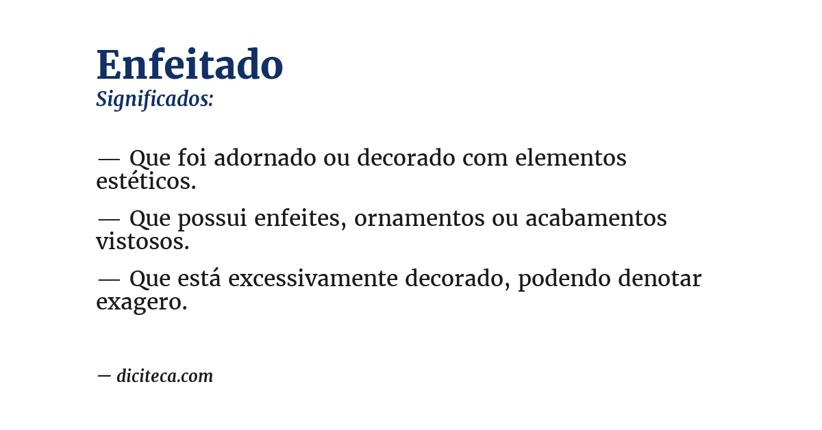 Significado de enfeitado