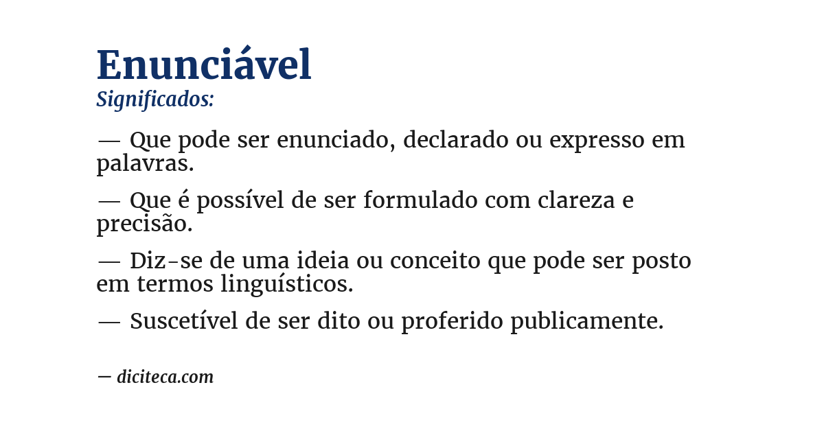 Significado de enunciável