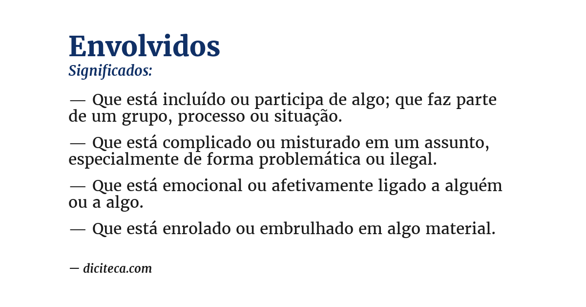 Significado de envolvidos