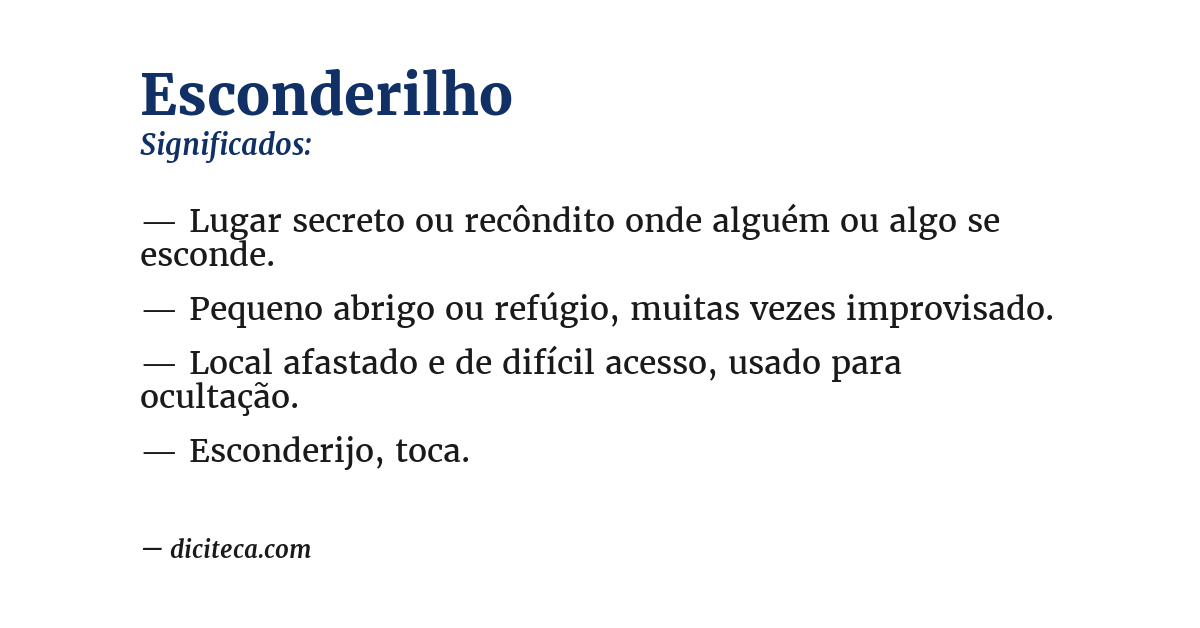 Significado de esconderilho