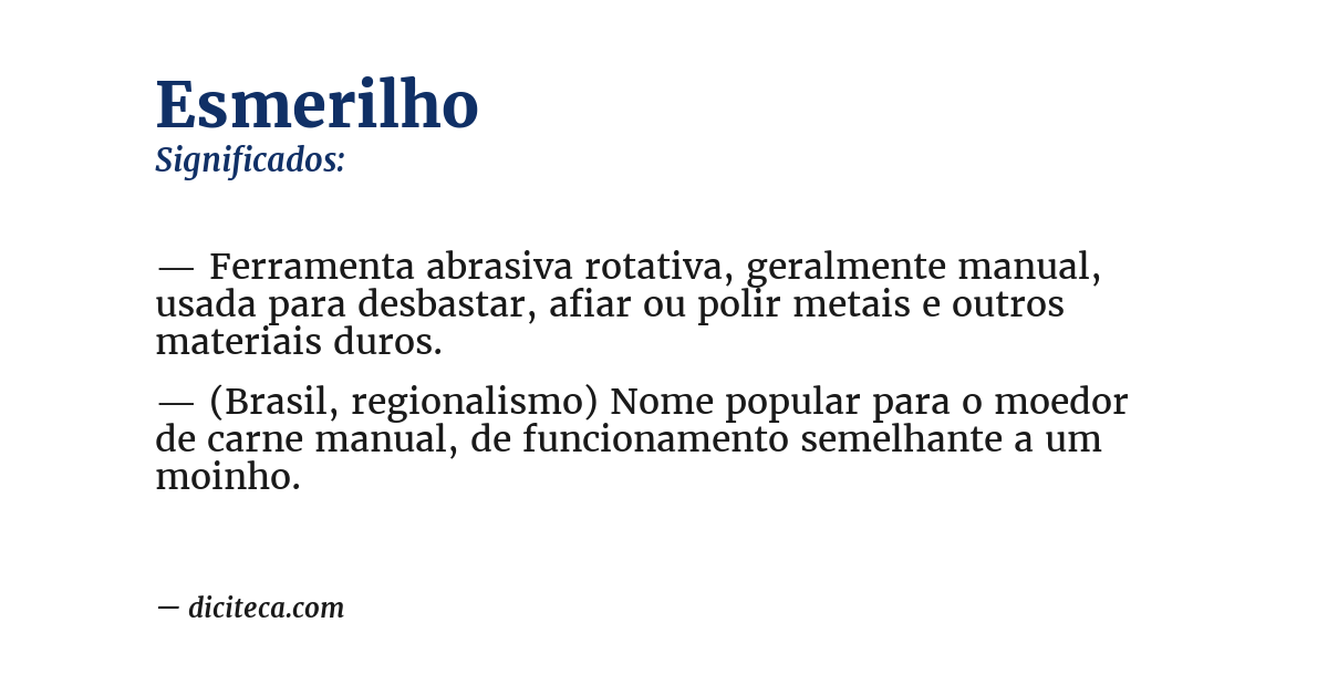 Significado de esmerilho