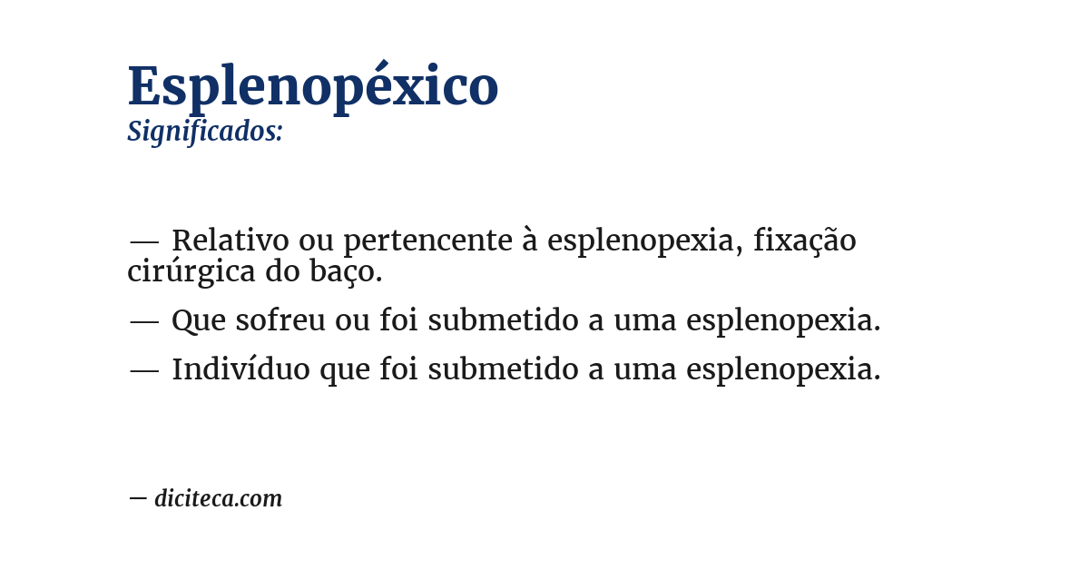 Significado de esplenopéxico