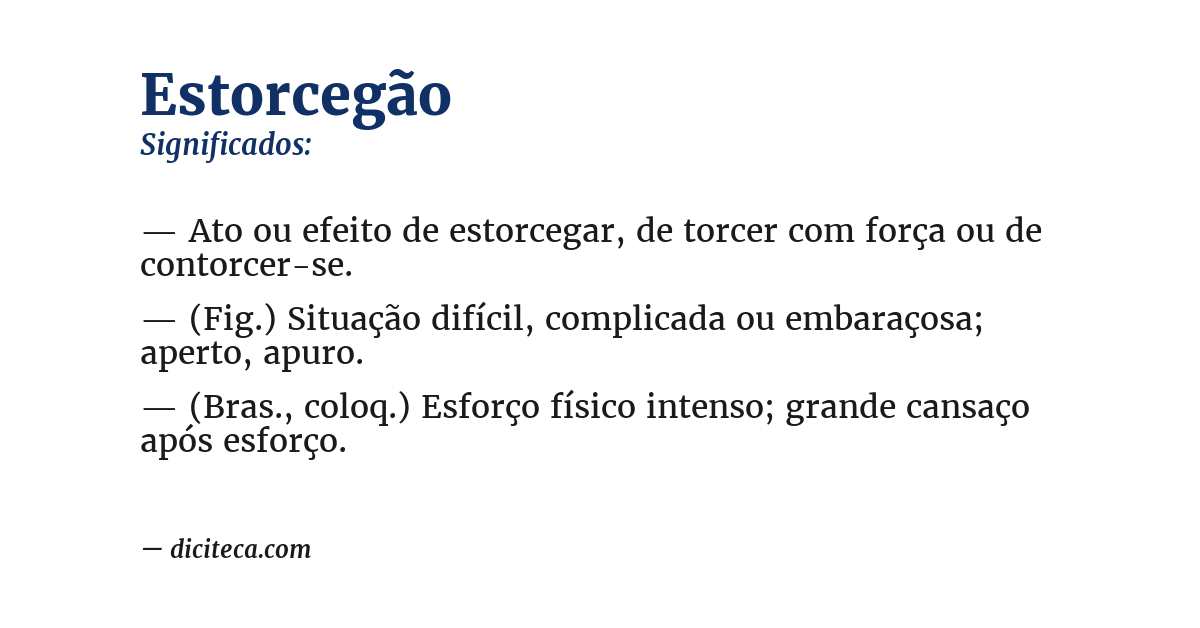 Significado de estorcegão