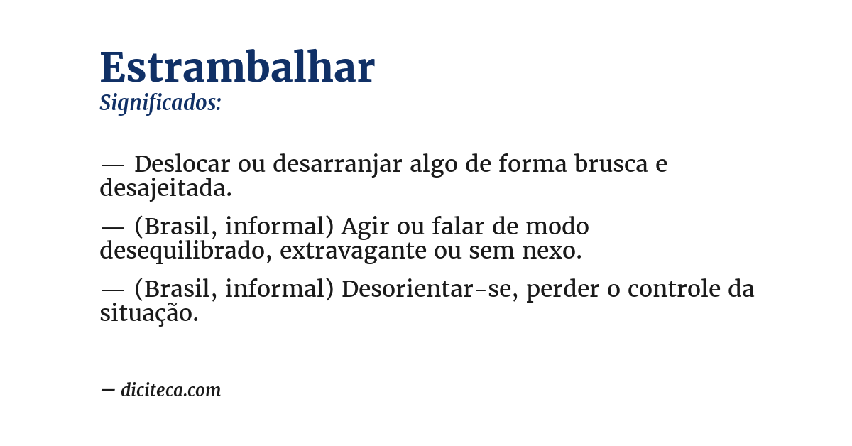 Significado de estrambalhar