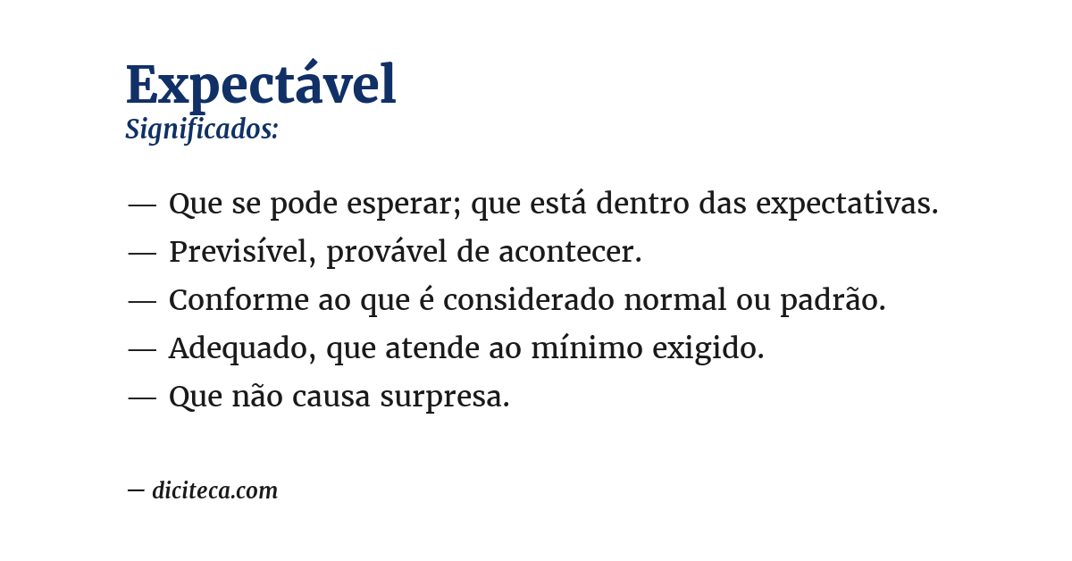 Significado de expectável